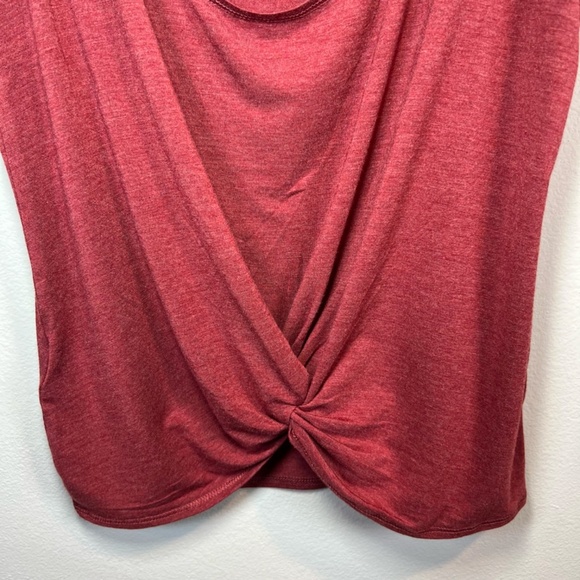 Zyia Active Women's Swirl Twist Back Tank Top Red Burgundy Open Back Stretch  XS - Picture 8 of 11